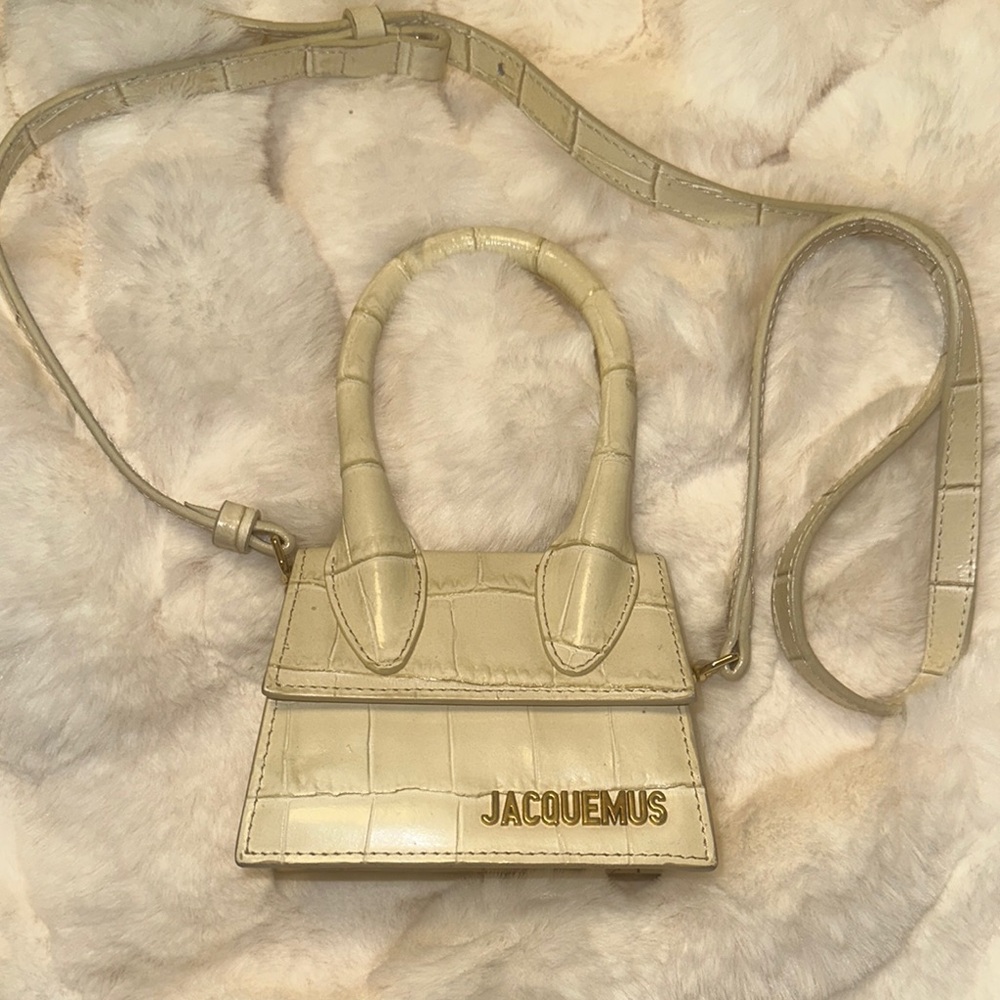 Jacquemus Cream Mini Bag with Snap Closure